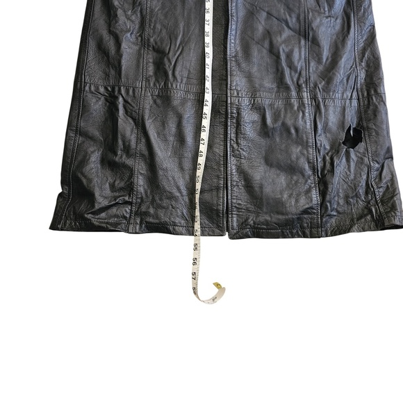 Vera Pelle Vintage Long Black Leather Coat – Men's - Picture 7 of 8